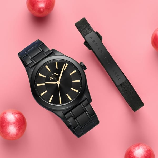 Buy Armani Exchange Analog Black Dial Men's Watch-AX7147SET at Amazon.in